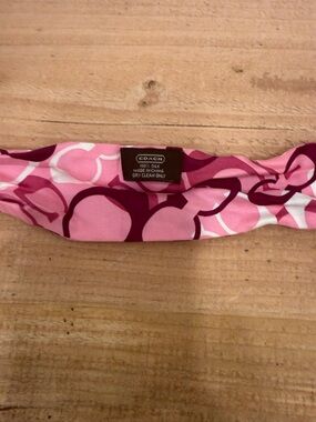 Coach Pink & Magenta Silk Signature Headband